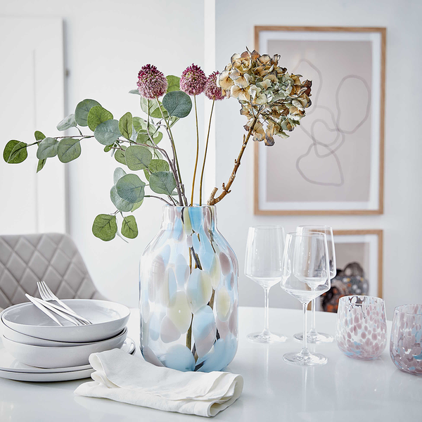Vase CONFETTI - Klarglas - Hellblau