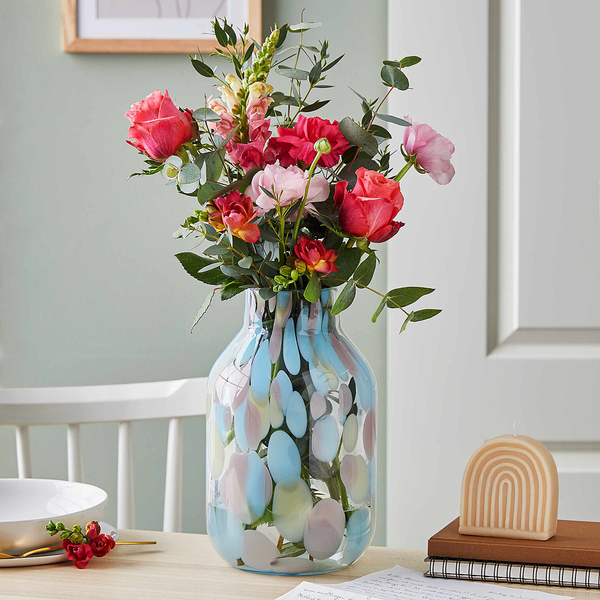 Vase CONFETTI - Klarglas - Hellblau