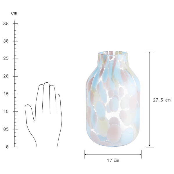 Vase CONFETTI - Klarglas - Hellblau