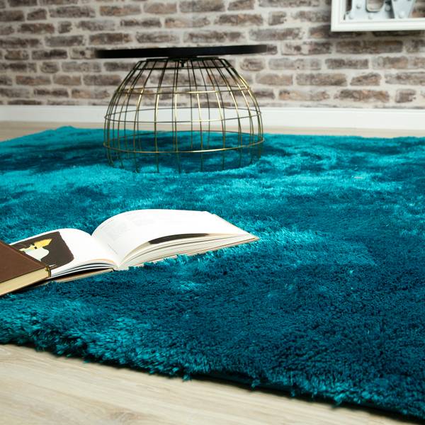 Hochflorteppich My Curacao - Polyester - 80 x 150 cm - Blau - Blau - 80 x 150 cm