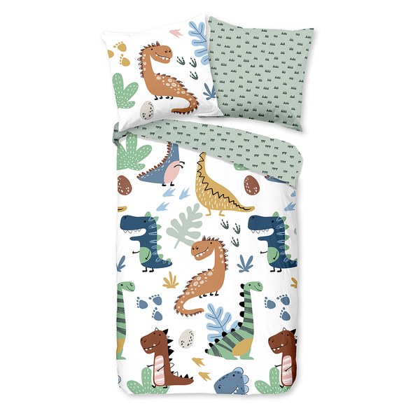 Kinderbettwäsche Dino - Baumwolle - 135 x 200 cm - Multicolor - 135 x 200 cm