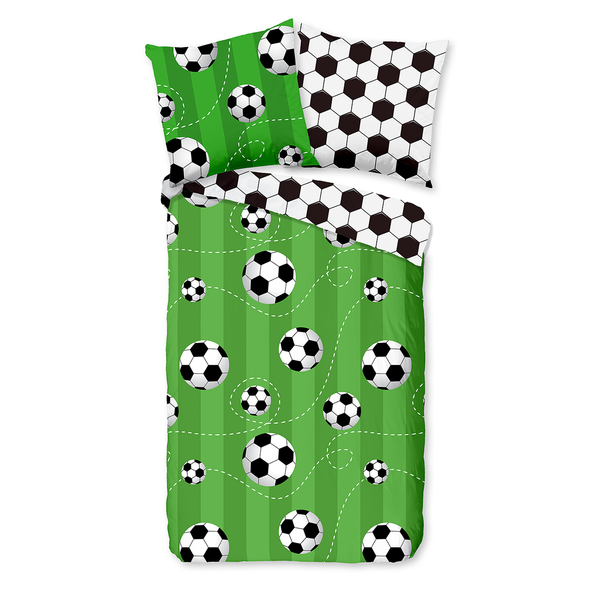 Kinderbettwäsche Soccer - Baumwolle - 135 x 200 cm - Grün - 135 x 200 cm