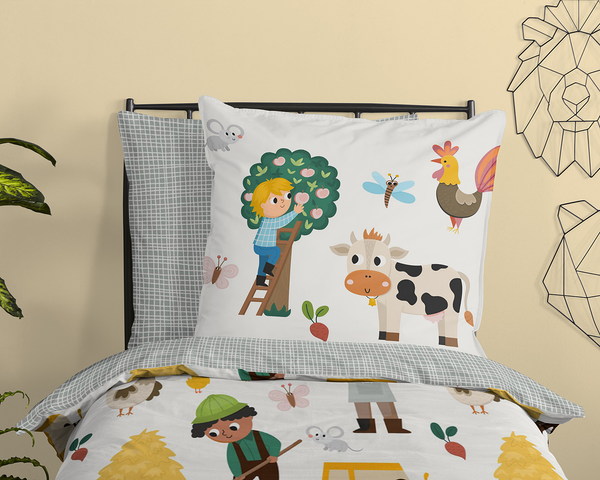 Kinderbettwäsche Farm - Baumwolle - 135 x 200 cm - Multicolor - 135 x 200 cm