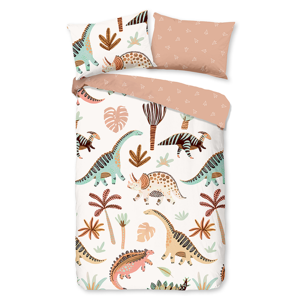 Kinderbettwäsche Dino - Baumwolle - 100 x 135 cm - Multicolor - 100 x 135 cm
