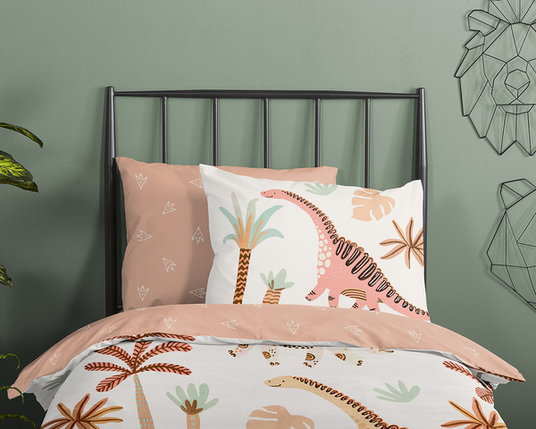 Kinderbettwäsche Dino - Baumwolle - 100 x 135 cm - Multicolor - 100 x 135 cm