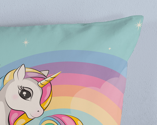 Kinderbettwäsche Dash - Baumwolle - 140 x 240 cm - Türkis / Pink - 140 x 240 cm
