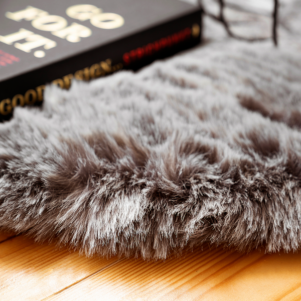 Fellteppich My Samba 495 - Polyacryl / Polyester - 80 x 80 cm - Taupe - Taupe - 80 x 80 cm