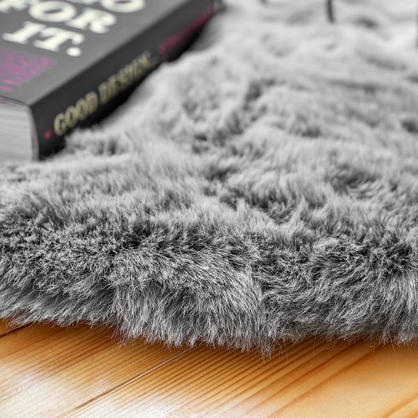 Fellteppich My Samba 495 - Polyacryl / Polyester - 80 x 80 cm - Silber - Silber - 80 x 80 cm