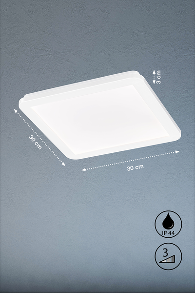Deckenleuchte Gotland - Acrylglas - Weiß -1-flammig - Weiß - 30 x 30 cm