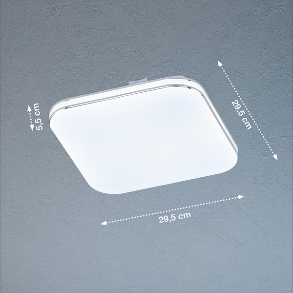 Deckenleuchte Porto - Acrylglas - Weiß -1-flammig - 29 x 29 cm