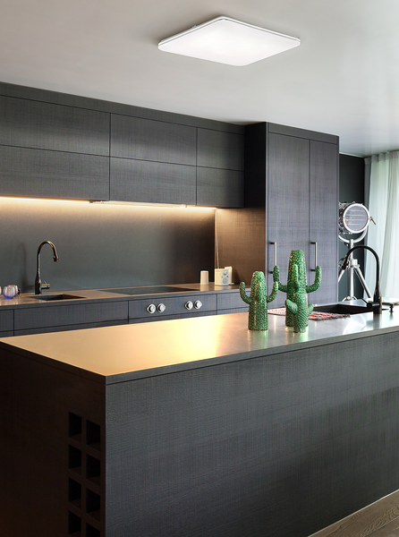 Deckenleuchte Porto - Acrylglas - Weiß -1-flammig - 48 x 48 cm