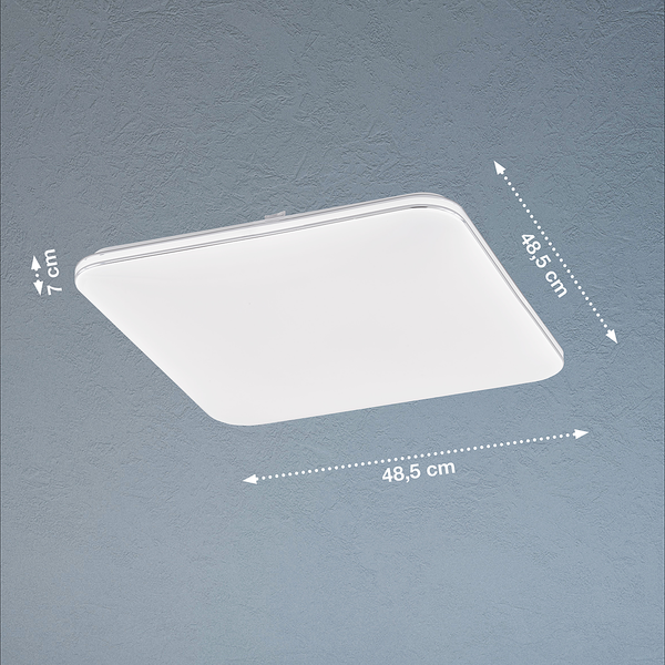 Deckenleuchte Porto - Acrylglas - Weiß -1-flammig - 48 x 48 cm