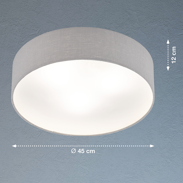 Deckenleuchte Maat - Eisen - 3-flammig - Lichtgrau