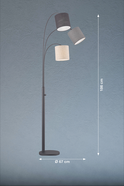 Stehleuchte Shade - Eisen - 3-flammig