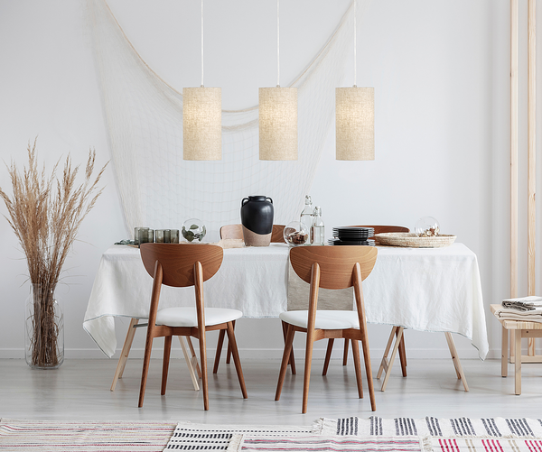 Pendelleuchte Thor 3-flammig - Eisen - Beige