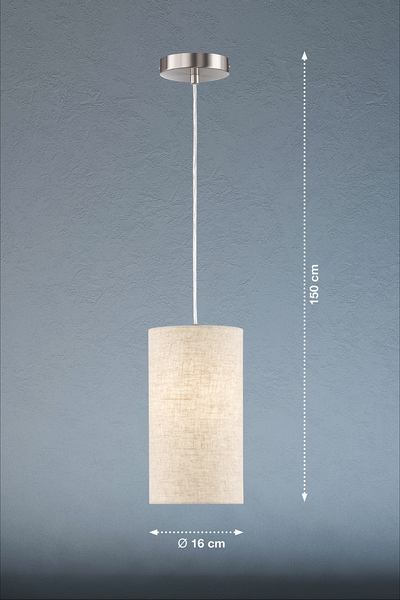 Pendelleuchte Thor 1-flammig - Eisen - Beige
