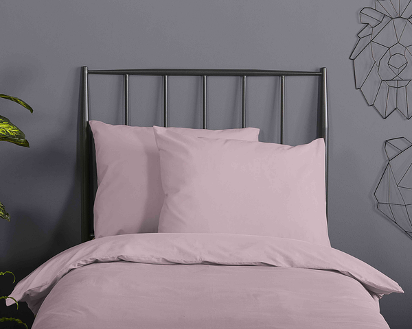 Renforce Bettwäsche Uni - Baumwolle - Pink - 140 x 200/220 cm + Kissen 70 x 60 cm