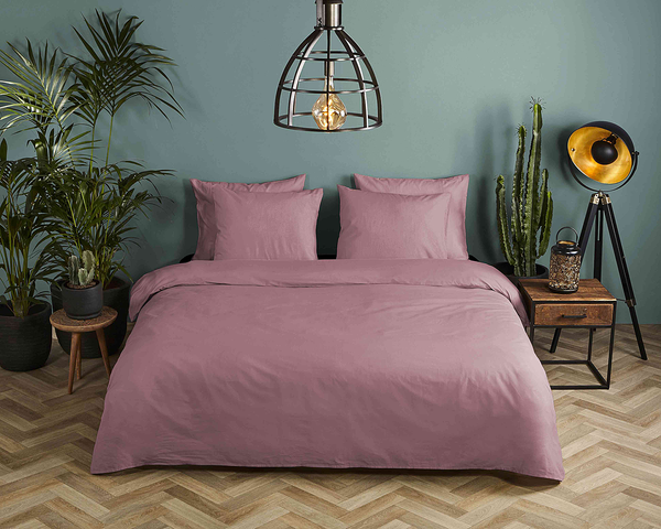 Renforce Bettwäsche Uni Satin - Baumwolle/Satin - Pink - 140 x 200/220 cm + Kissen 70 x 60 cm