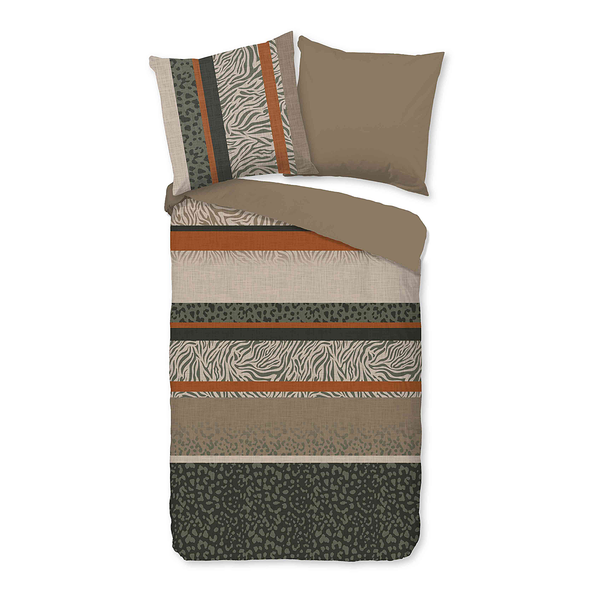 Renforce Bettwäsche Chimene - Baumwolle - Beige / Braun / Grau - 135 x 200 cm + Kissen 80 x 80 cm