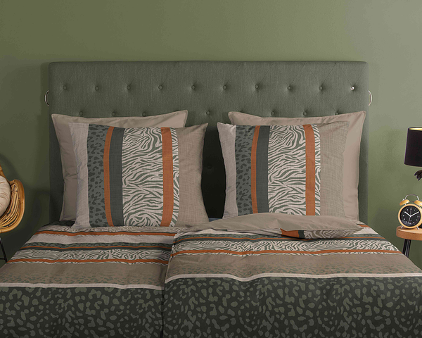 Renforce Bettwäsche Chimene - Baumwolle - Beige / Braun / Grau - 135 x 200 cm + Kissen 80 x 80 cm