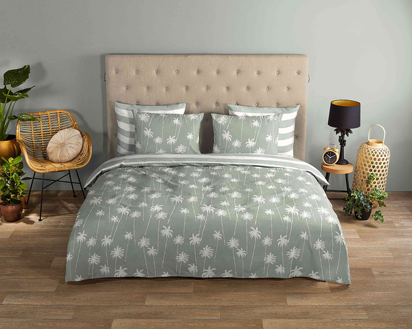 Renforce Bettwäsche Summer - Baumwolle - Grün - 140 x 200/220 cm + Kissen 70 x 60 cm