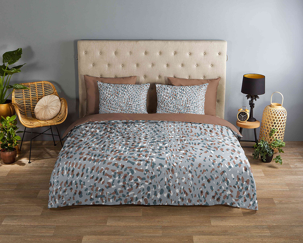 Renforce Bettwäsche Gerben - Baumwolle - Grau / Beige - 140 x 200/220 cm + Kissen 70 x 60 cm