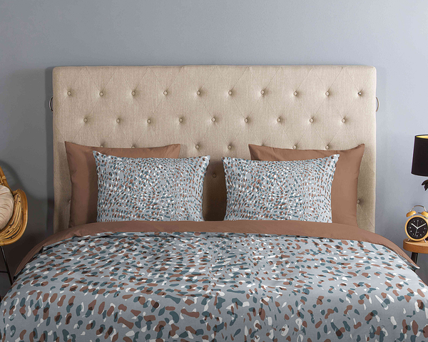 Renforce Bettwäsche Gerben - Baumwolle - Grau / Beige - 140 x 200/220 cm + Kissen 70 x 60 cm
