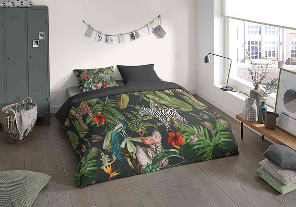 Microfaser Bettwäsche Barend - Microfaser - Multicolor / Grün - 140 x 200/220 cm + Kissen 70 x 60 cm