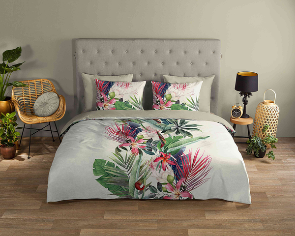 Renforce Bettwäsche Itanya - Baumwolle - Multicolor / Grün - 140 x 200/220 cm + Kissen 70 x 60 cm