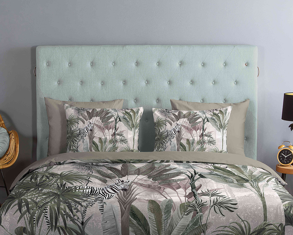 Renforce Bettwäsche Irene - Baumwolle - Grau - 155 x 220 cm + Kissen 80 x 80 cm