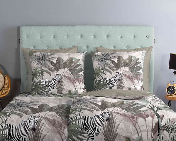 Renforce Bettwäsche Irene - Baumwolle - Grau - 155 x 220 cm + Kissen 80 x 80 cm