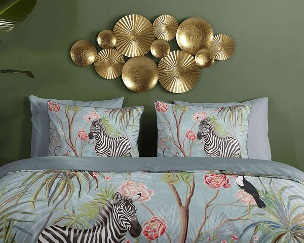 Renforce Bettwäsche Yasmin - Bio-Baumwolle/Satin - Aqua - 140 x 200/220 cm + Kissen 70 x 60 cm