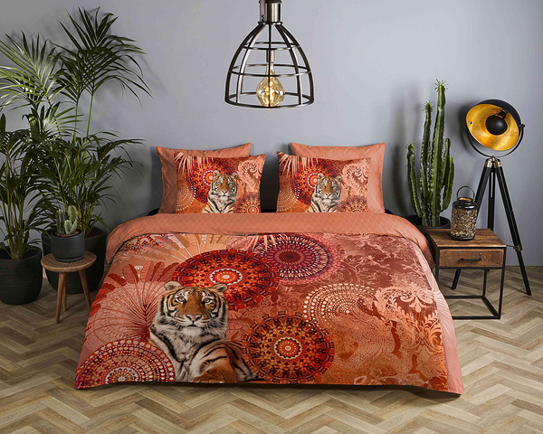 Renforce Bettwäsche Anakin - Baumwolle/Satin - Terrakotta - 200 x 200 cm + 2 Kissen 70 x 60 cm