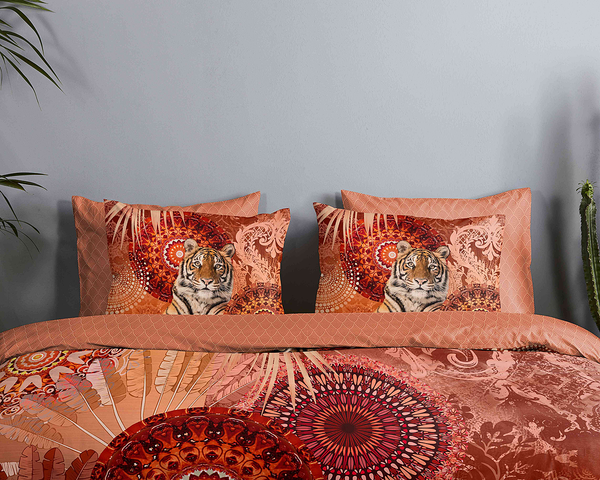 Renforce Bettwäsche Anakin - Baumwolle/Satin - Terrakotta - 200 x 200 cm + 2 Kissen 70 x 60 cm