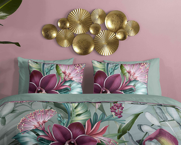 Renforce Bettwäsche Allison - Bio-Baumwolle/Satin - Grün / Grau - 140 x 200/220 cm + Kissen 70 x 60 cm
