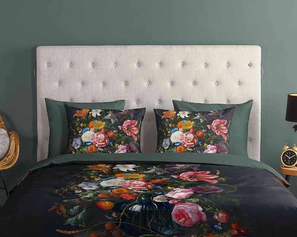 Renforce Bettwäsche Deja - Baumwolle - Schwarz / Grün - 240 x 200/220 cm + 2 Kissen 70 x 40 cm