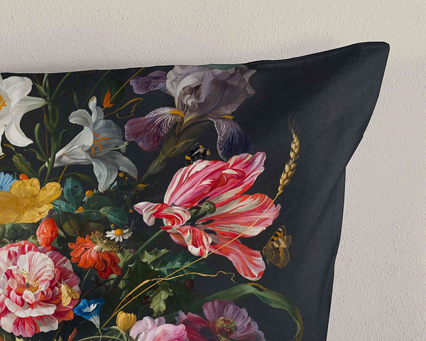 Renforce Bettwäsche Deja - Baumwolle - Schwarz / Grün - 240 x 200/220 cm + 2 Kissen 70 x 40 cm
