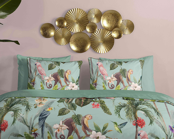 Renforce Bettwäsche Ignadi - Bio-Baumwolle/Satin - Grün - 140 x 200/220 cm + Kissen 70 x 60 cm