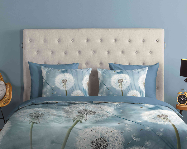 Renforce Bettwäsche Wishfull - Baumwolle - Blau - 240 x 200/220 cm + 2 Kissen 70 x 40 cm
