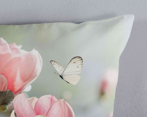 Renforce Bettwäsche Close - Baumwolle - Grau / Pink - 240 x 200/220 cm + 2 Kissen 70 x 40 cm