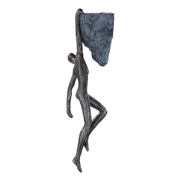 Skulptur Rückblick - Kunstharz - Braun