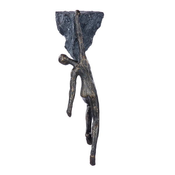 Skulptur Rückblick - Kunstharz - Braun