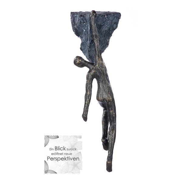 Skulptur Rückblick - Kunstharz - Braun
