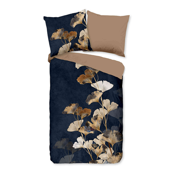 Renforce Bettwäsche Premium - Baumwolle - Schwarz / Beige - 135 x 200 cm + Kissen 80 x 80 cm