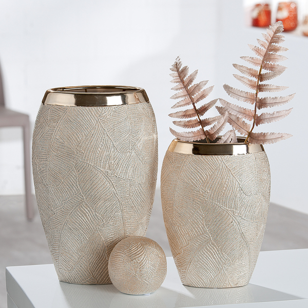 Vase Cascade - Keramik - Champagner