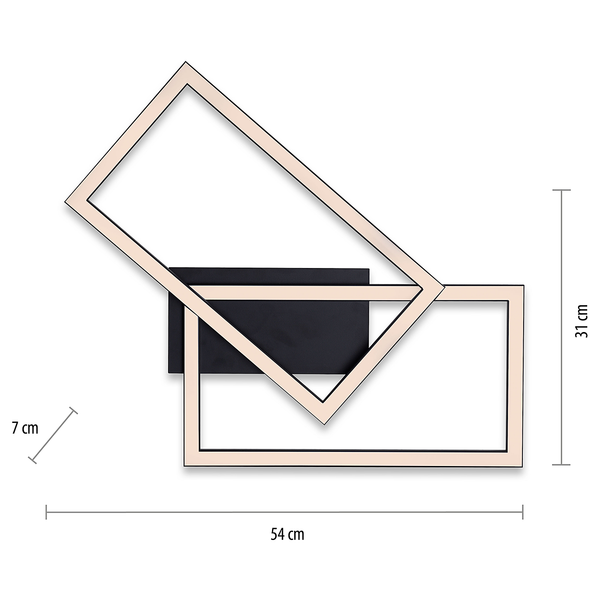 LED-Deckenleuchte Iven E - Polycarbonat / Aluminium - 1-flammig