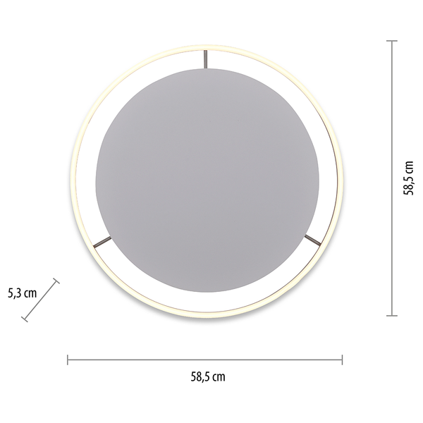 LED-Deckenleuchte Ritus Typ B - Kunststoff / Aluminium - 1-flammig - Silber
