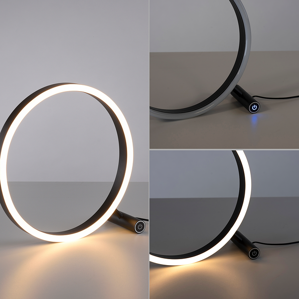LED-Tischleuchte Ritus - Kunststoff / Aluminium - 1-flammig - Schwarz