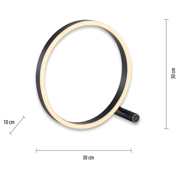 LED-Tischleuchte Ritus - Kunststoff / Aluminium - 1-flammig - Schwarz