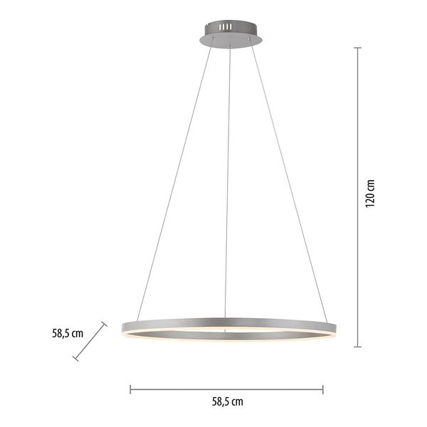 LED-Pendelleuchte Ritus Typ B - Kunststoff / Aluminium - 1-flammig - Silber